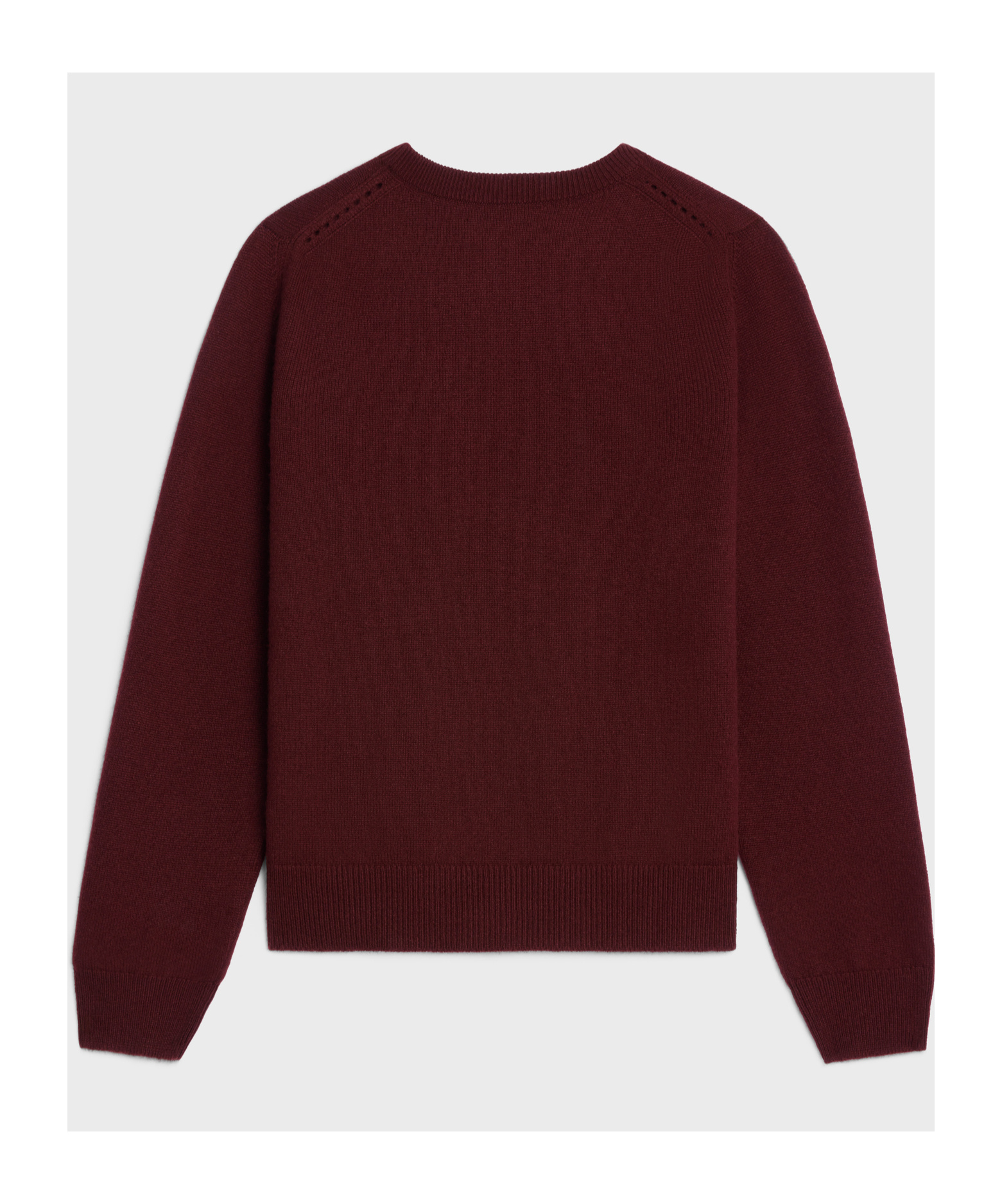 Celine Cashmere Sweater With Tonal Embroidered Design In Maroon