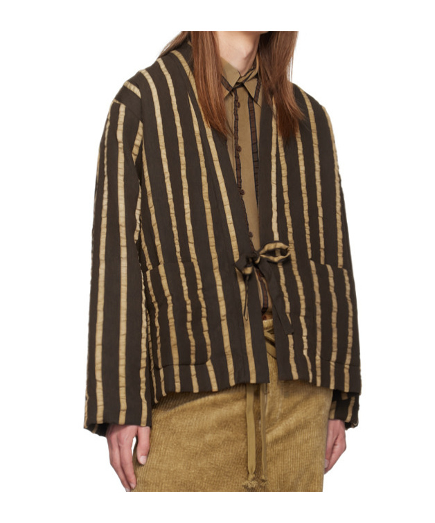Uma Wang Brown Jester Jacket In Black