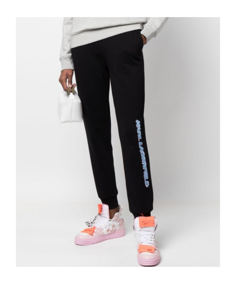 Karl Lagerfeld Future Logo-print Track Pants In Black