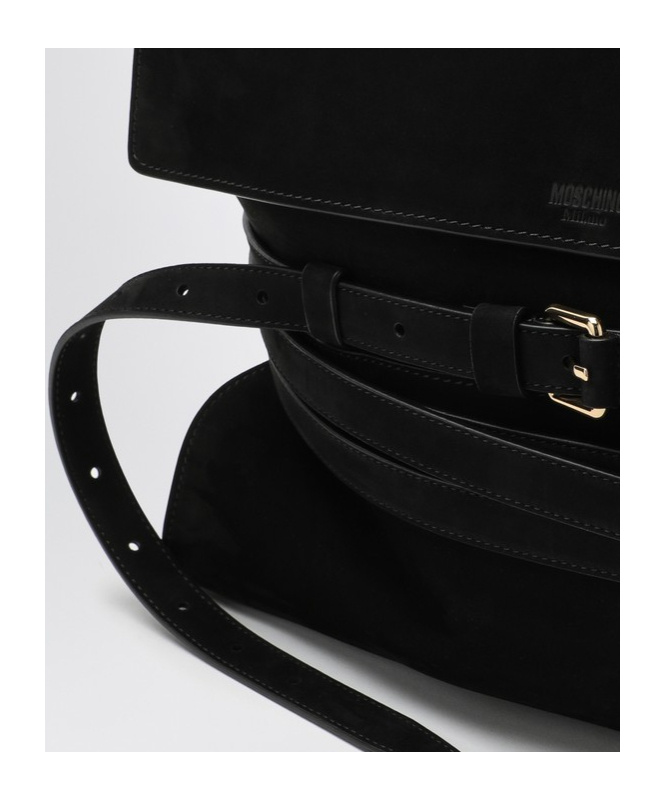 Shop Moschino Flip Shoulder Bag In Black