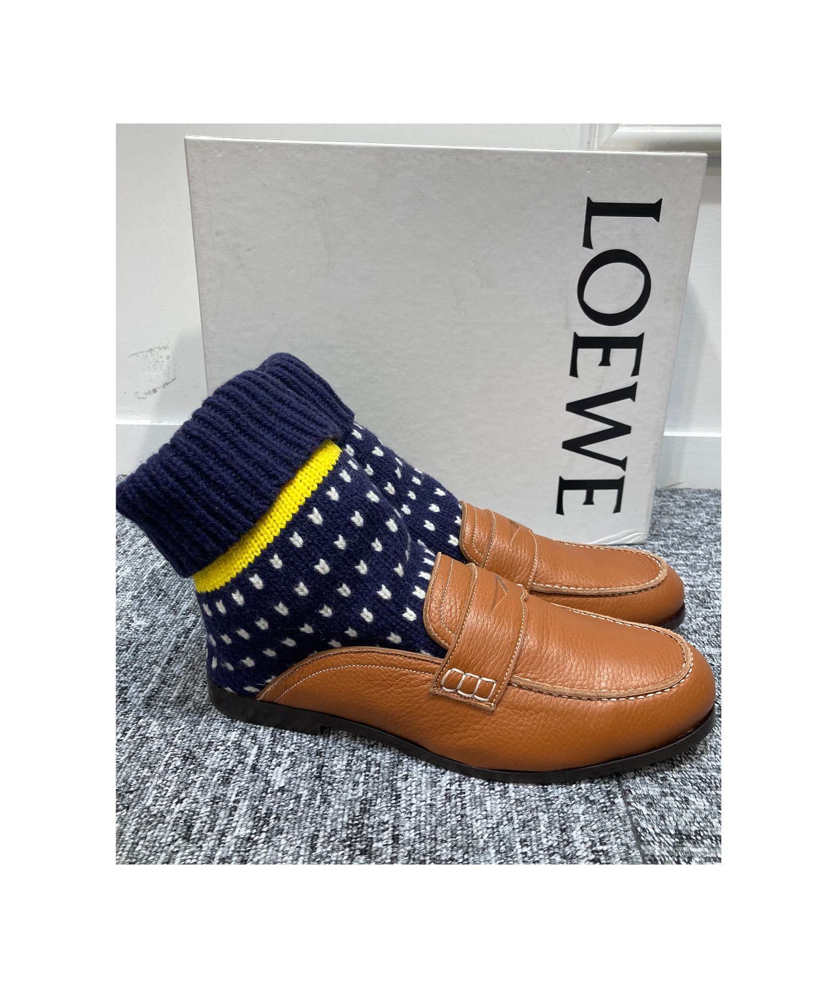 Loewe Flat-bottomed Retro Socks And Boots In Multicolor