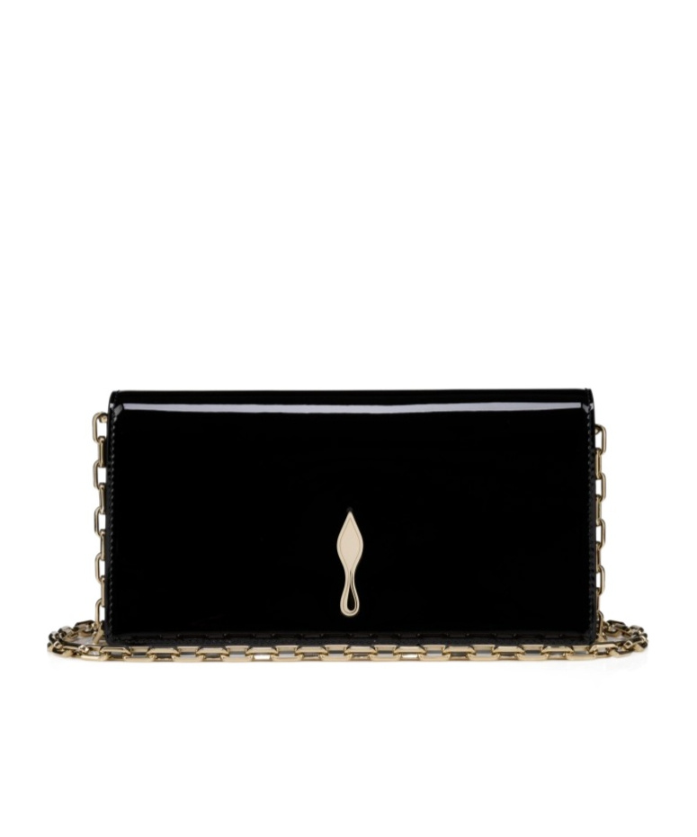 Christian Louboutin Bettina Patent Leather Clutch In Black