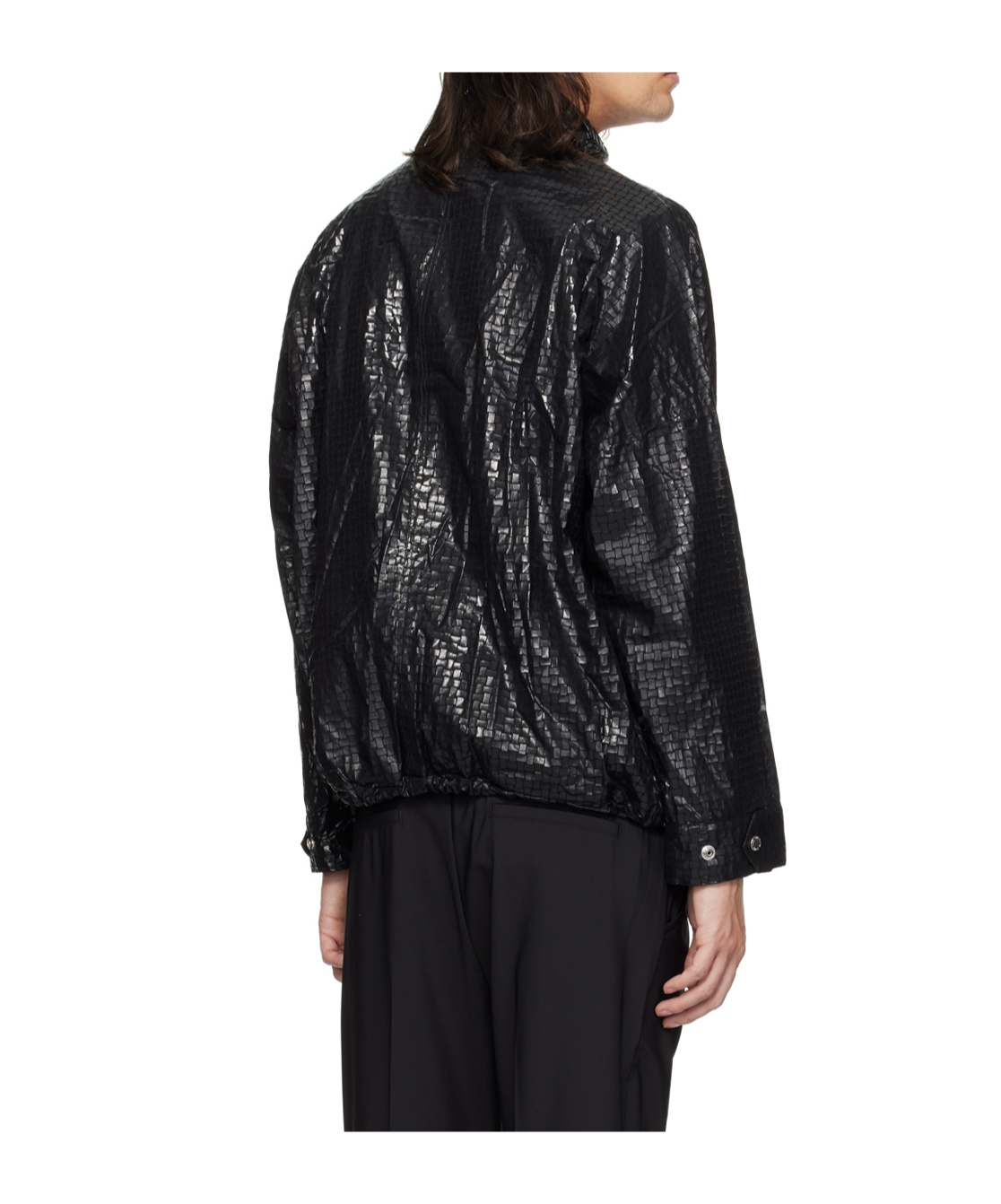 Song For The Mute Stand Collar Casual Jacket In Black