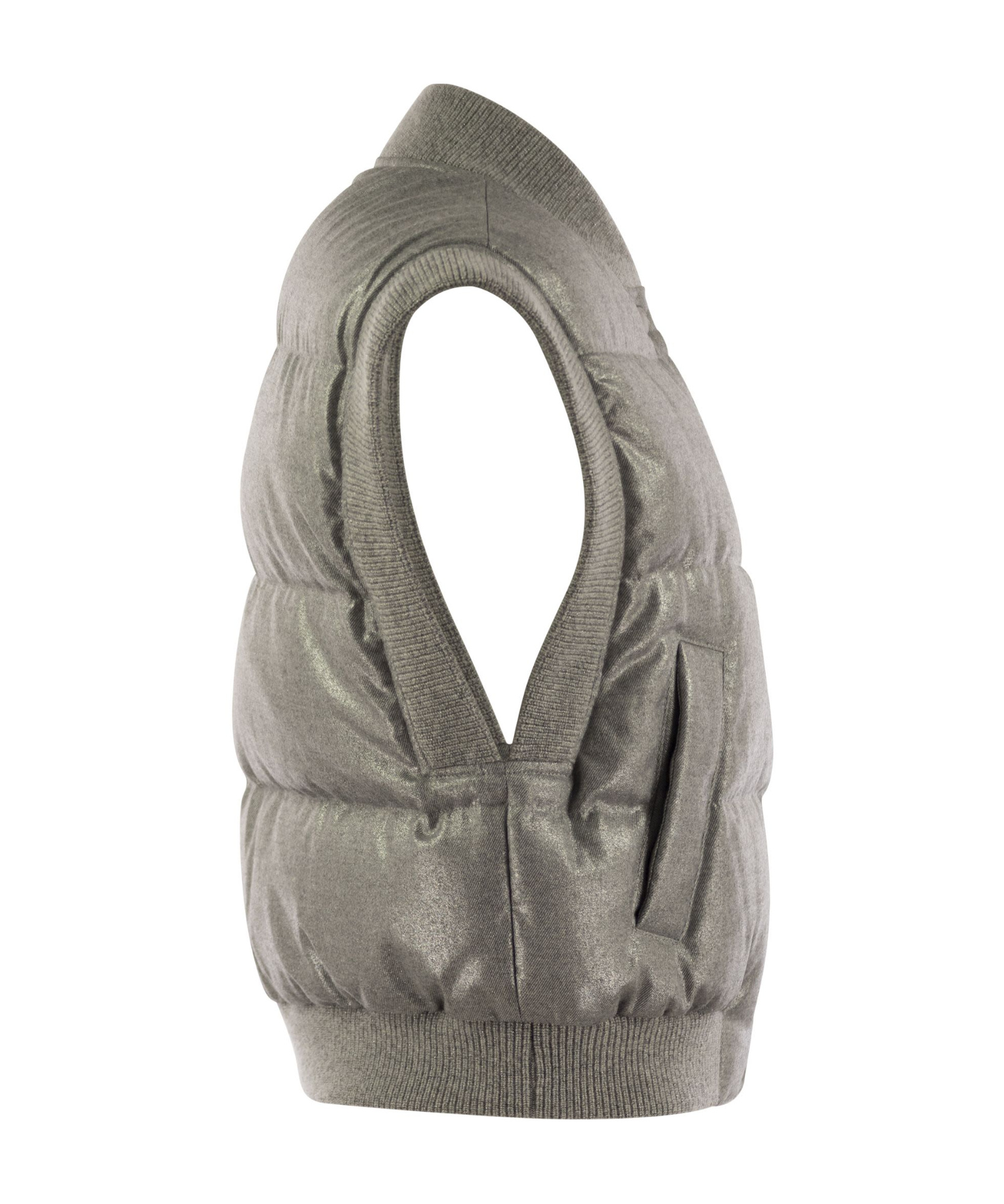 Peserico Down Cropped Vest In Gray