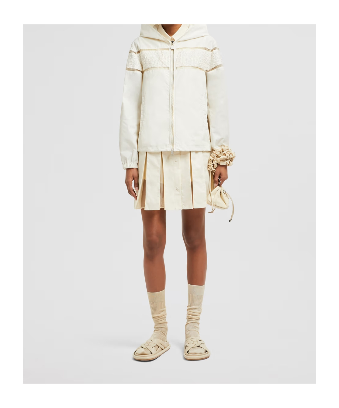 Moncler Clisson Hooded Windbreaker In White