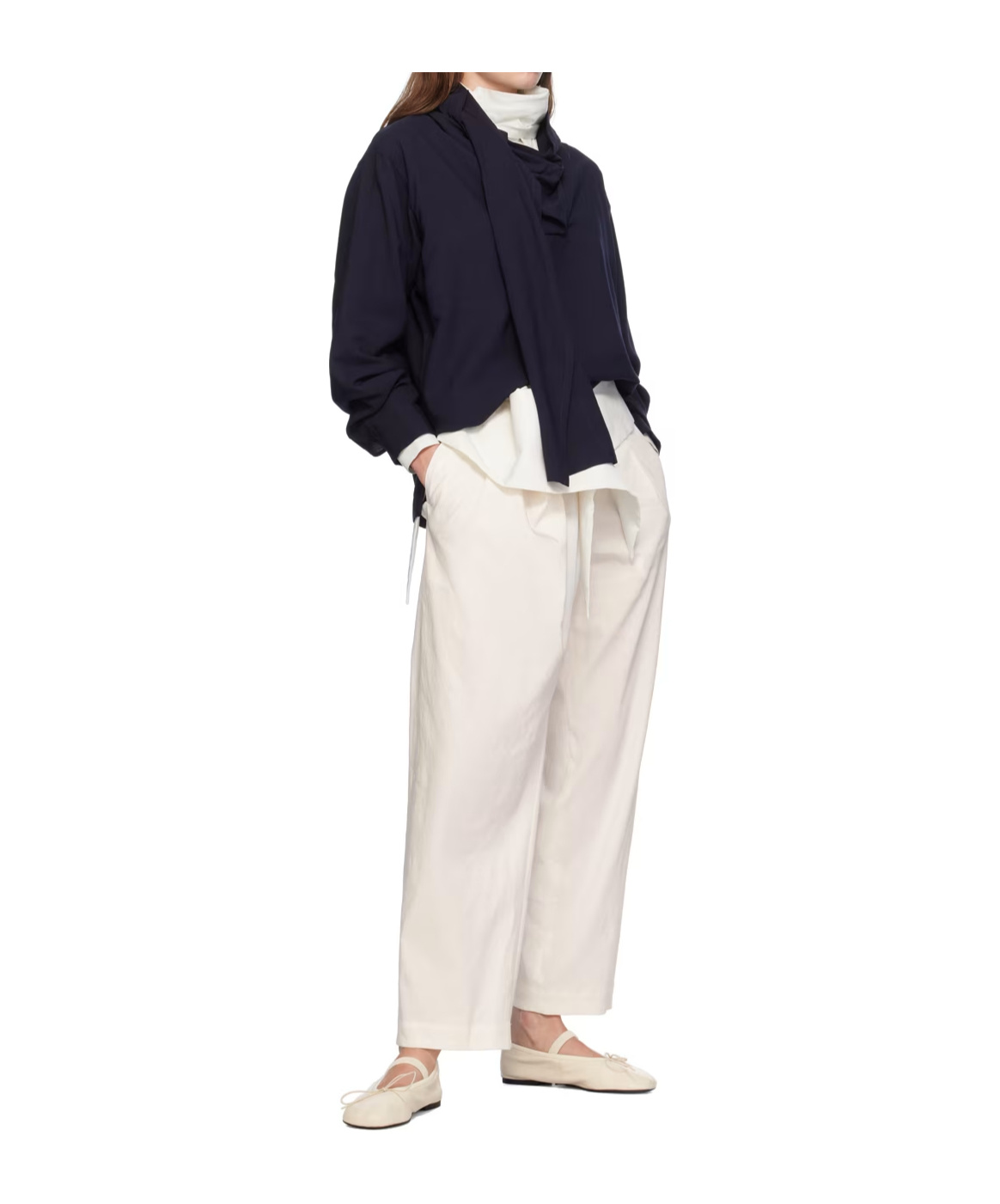 Issey Miyake Side Sewn Shirt With Slit In Black