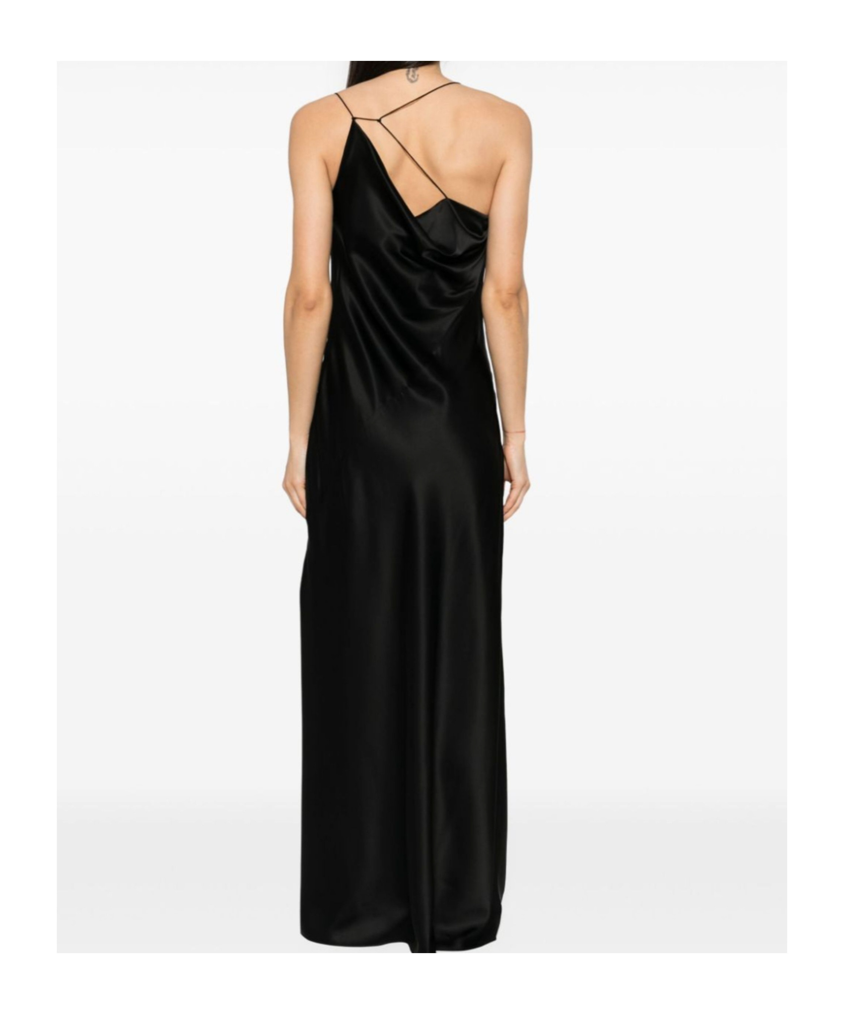 Calvin Klein Womens Asmmetric Long Maxi Dress In Black