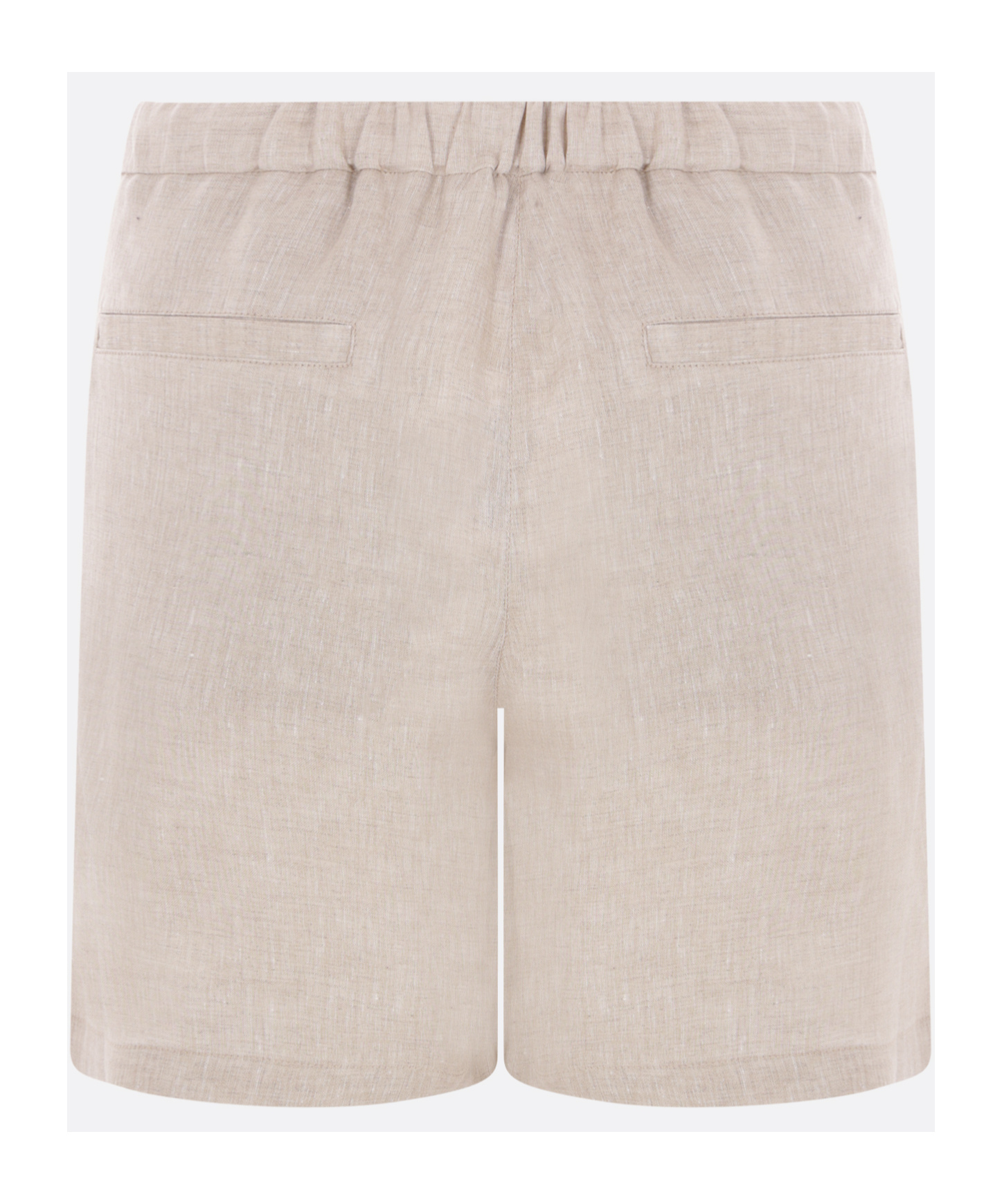 Shop Brunello Cucinelli Linen Shorts In Nude