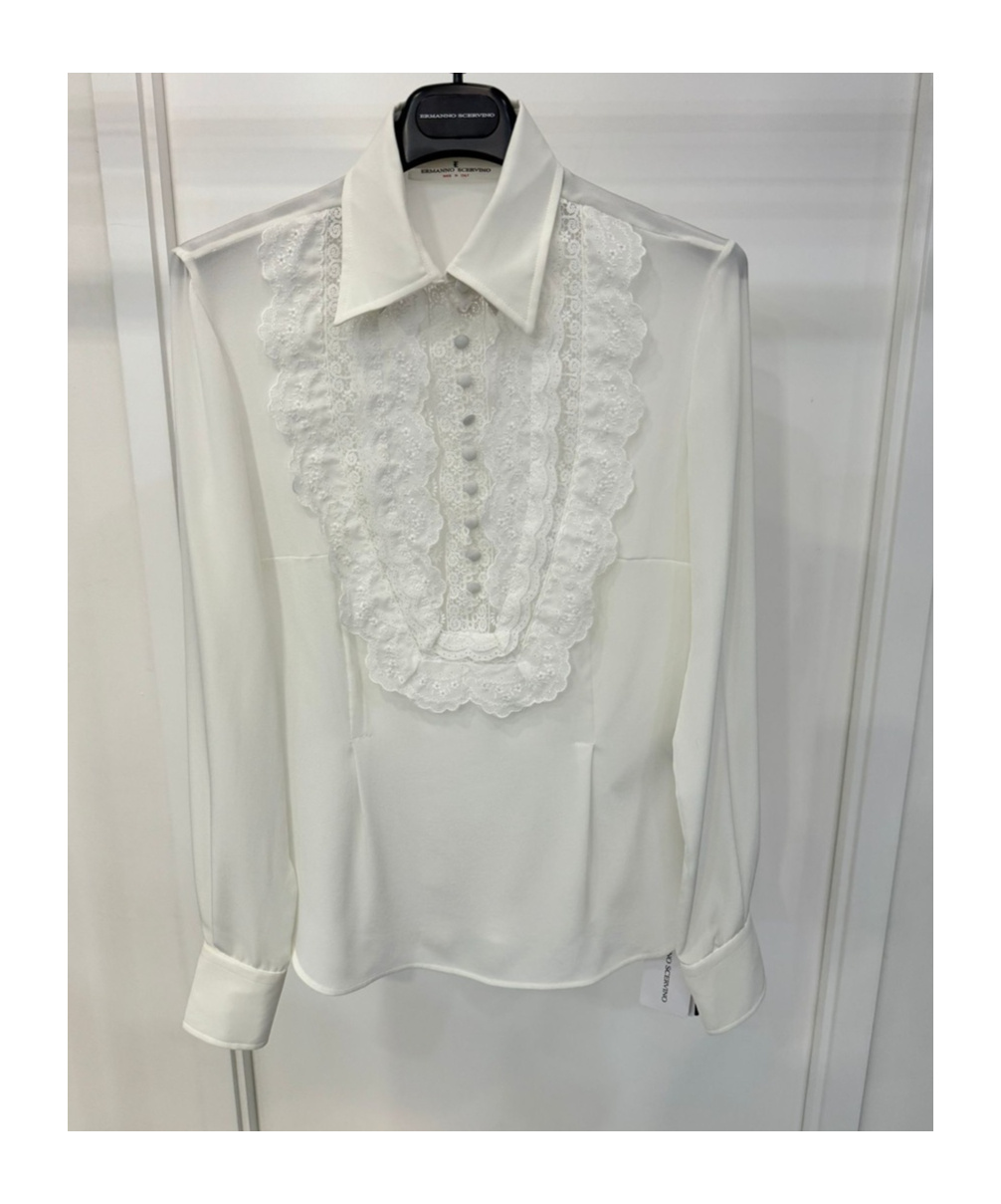 Ermanno Scervino Long-sleeved Lapel Blouse In Gray