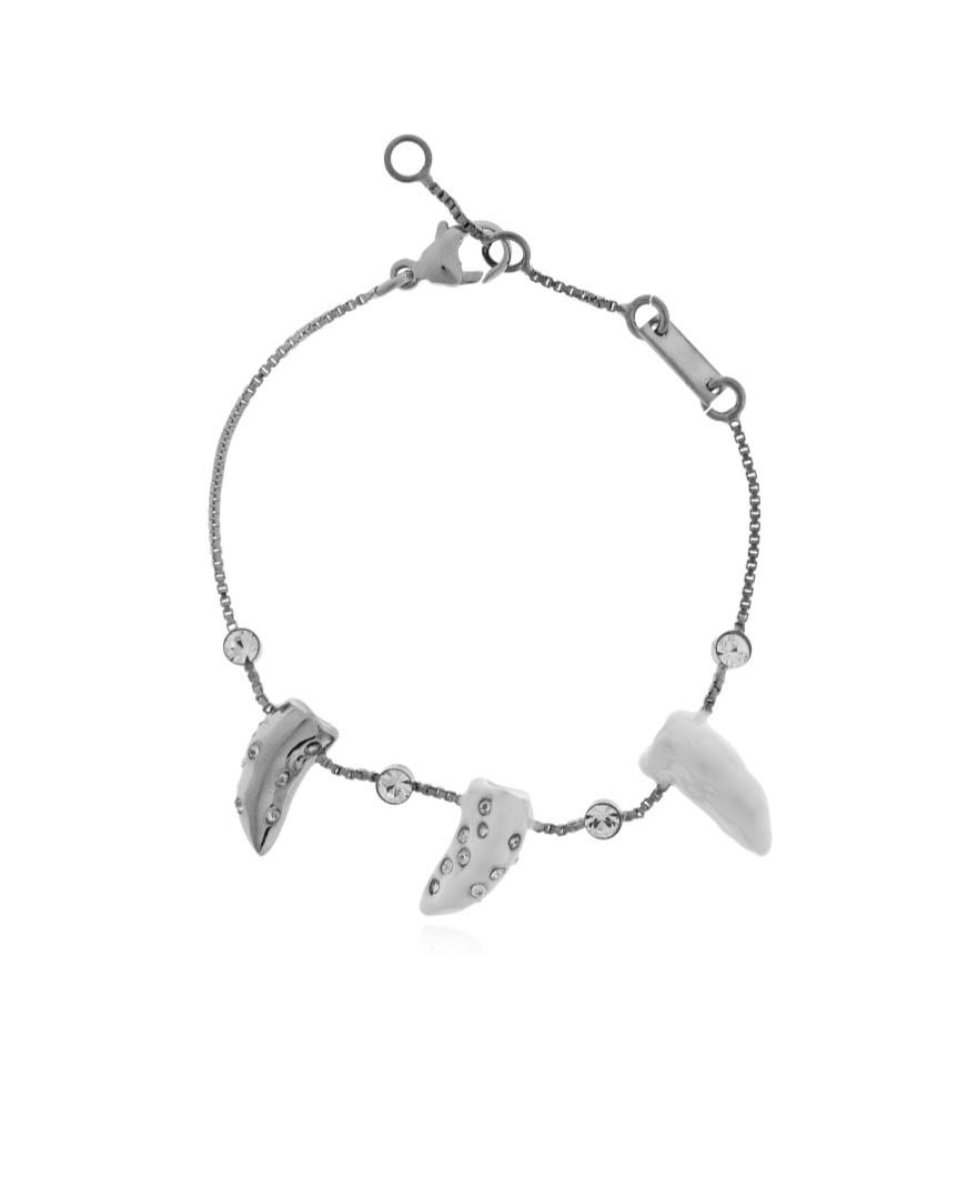 Marni Crystal-embellished Charm Bracelet In Silver