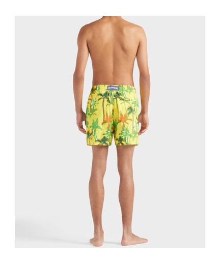 Vilebrequin Ultra-light And Packable Swim Shorts Palms Offset In Yellow