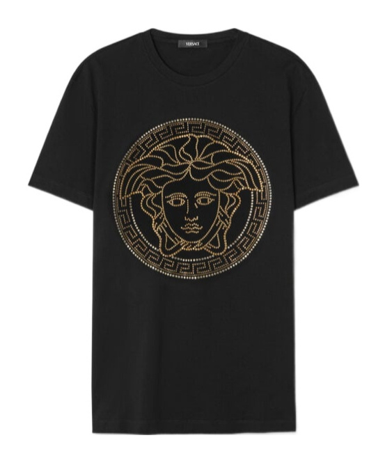 Versace Medusa Crystal-embellished T-shirt In Black