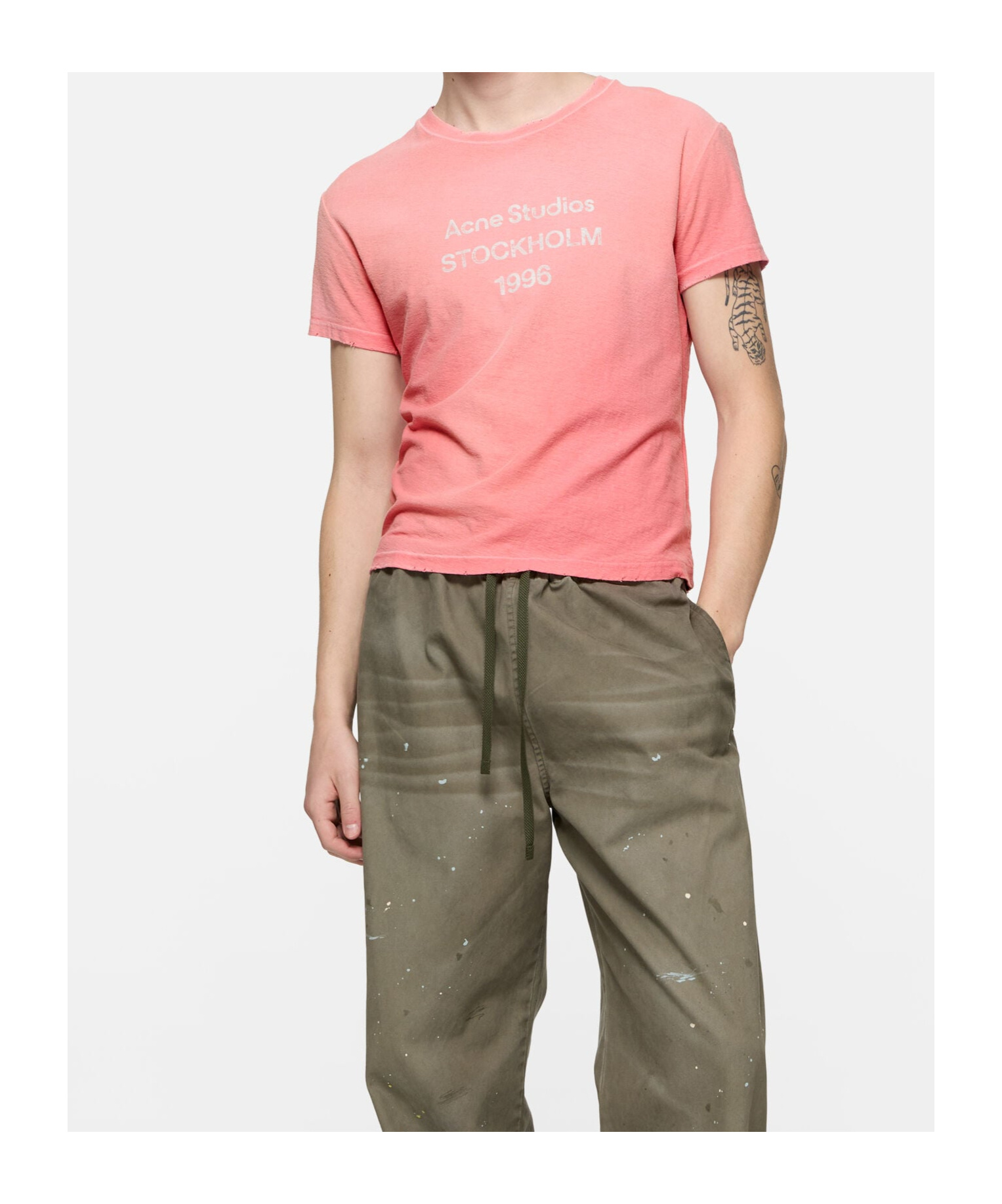 Acne Studios Fitted Logo T-shirt In Multi