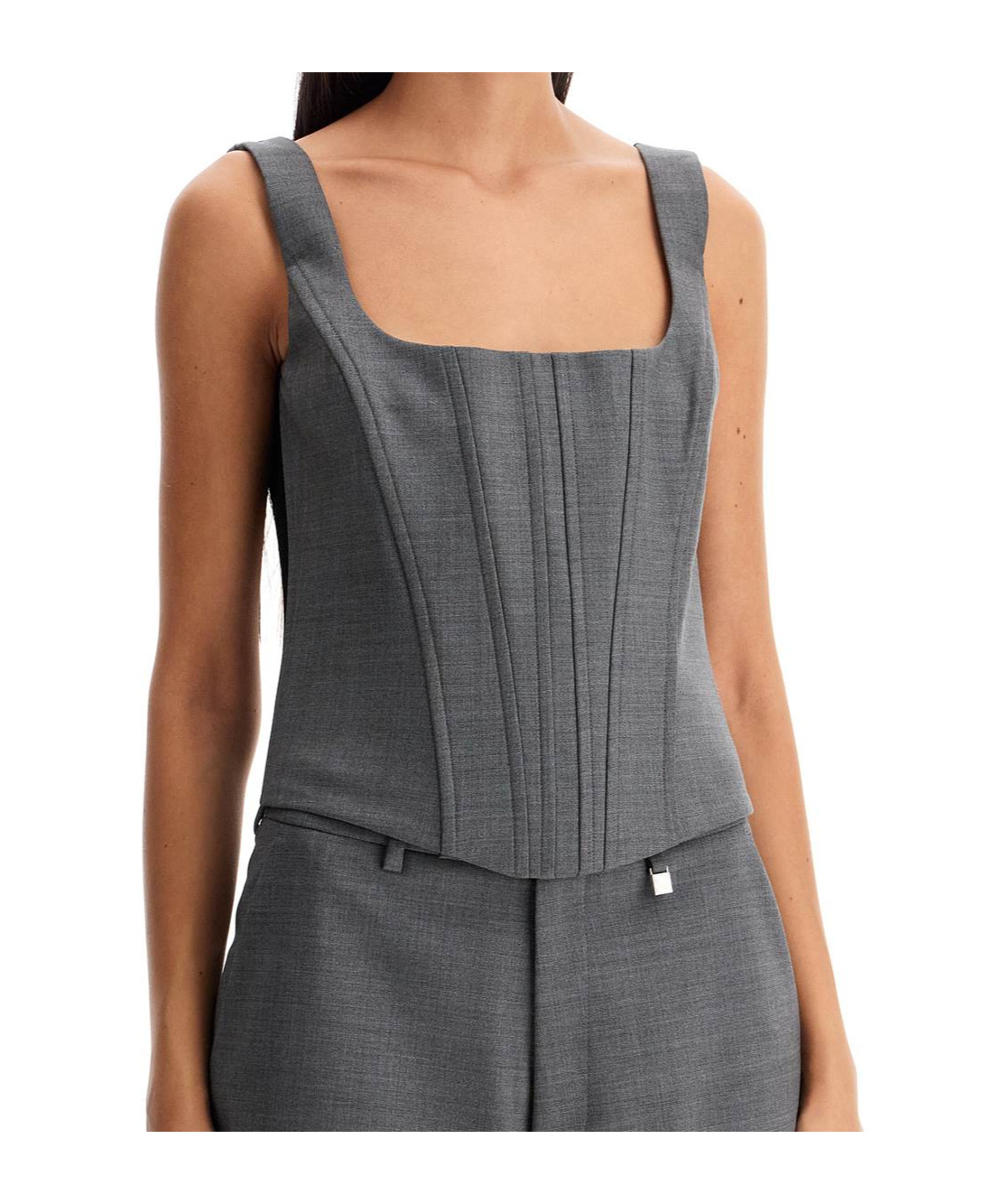 Giuseppe Di Morabito Women's Stretch Wool Corset Top With Nine Words In Black