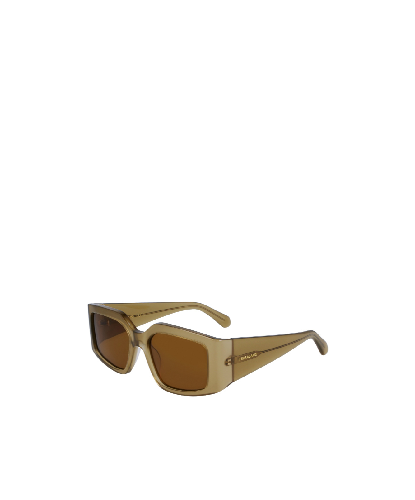 Ferragamo Geometric Frame Sunglasses In Brown