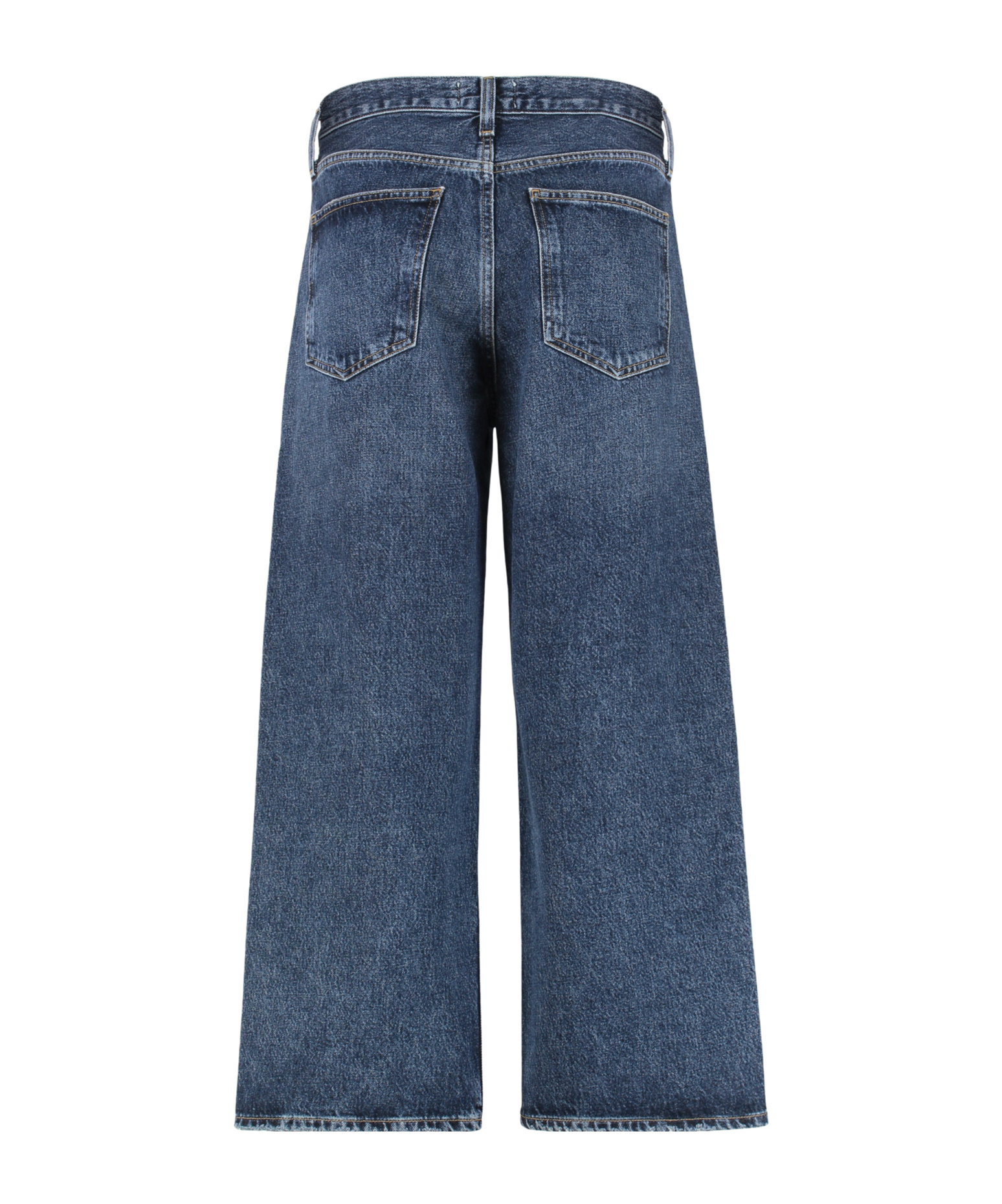 Agolde Denim Trousers With Belt Loops In Blue