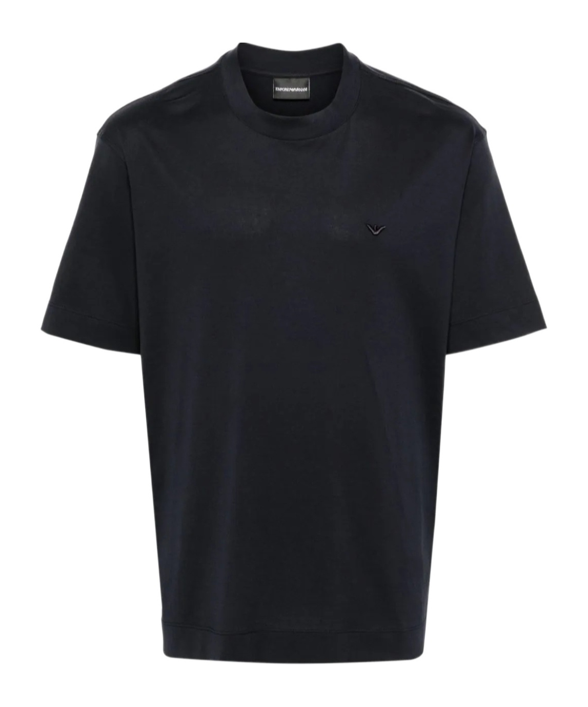 Emporio Armani Logo-embroidered Cotton Blend T-shirt In Black