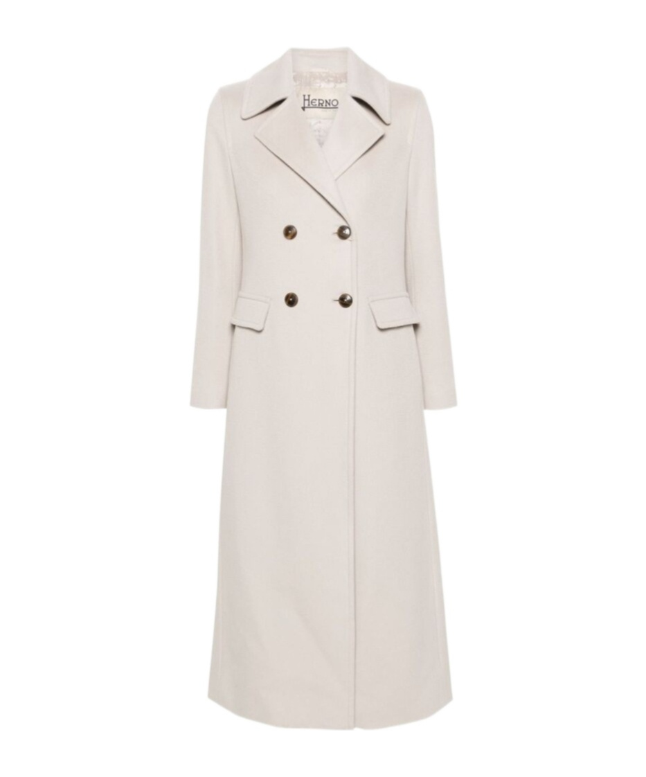 Herno Coat In Luxury Wool In White