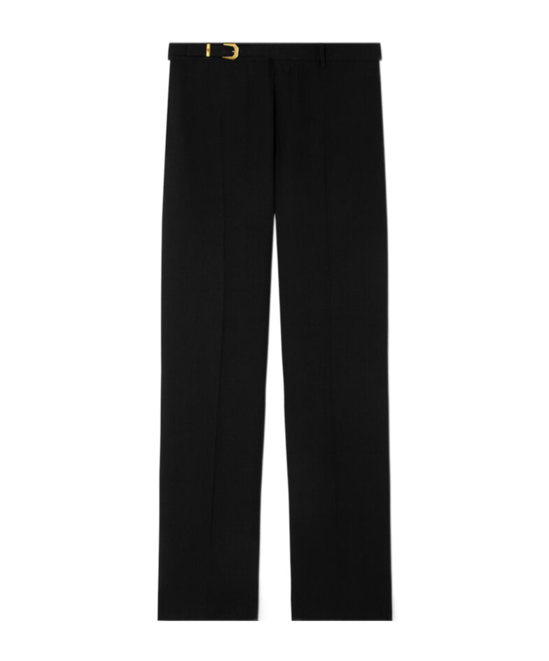 Versace Belted Tailored Trousers In Black