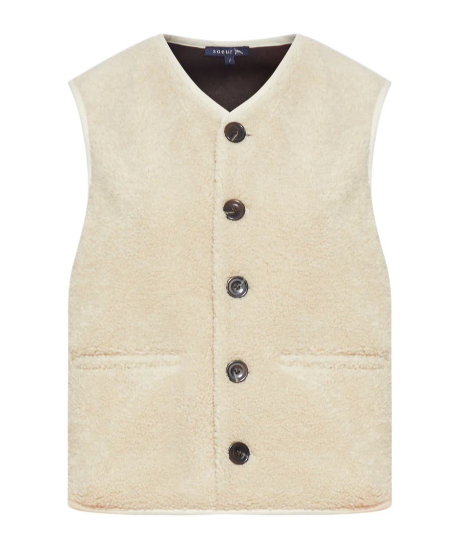 Soeur Sleeveless Casual Vest In Neutral