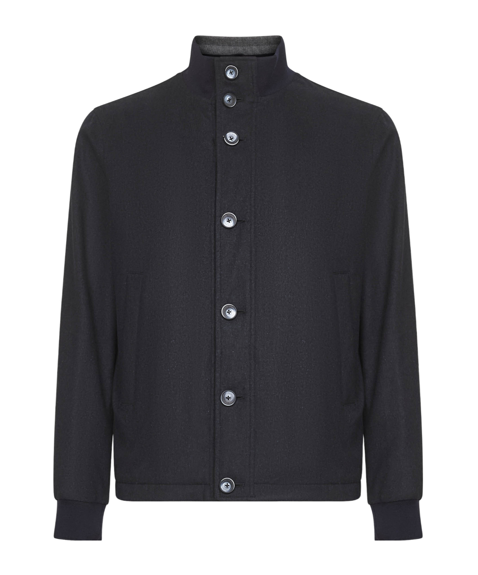 Herno High-neck Buttoned Jacket In Black