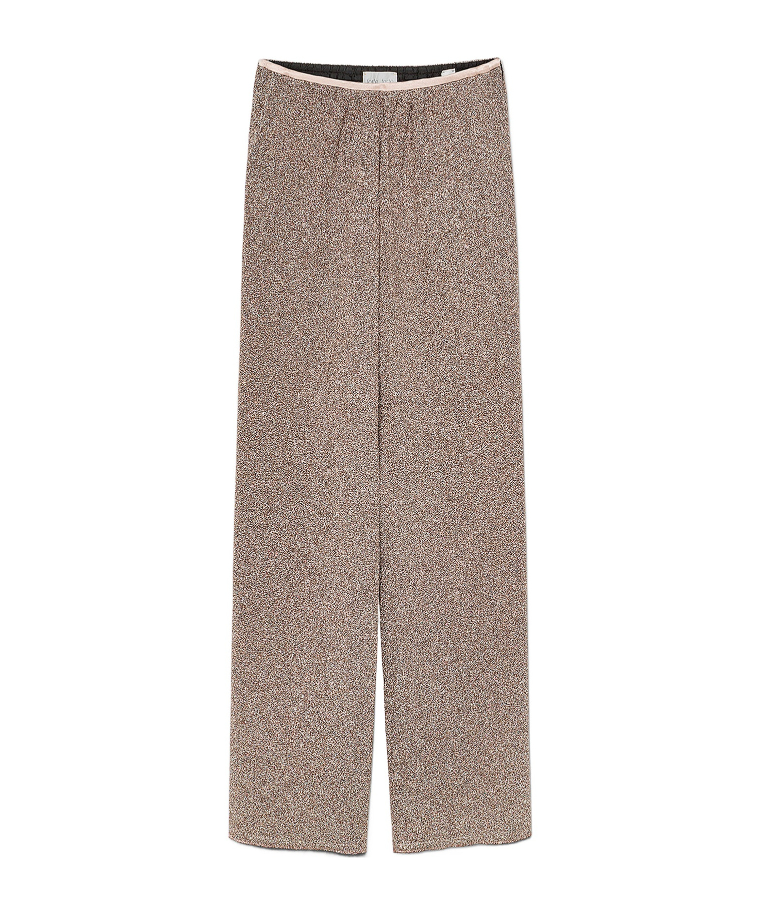 Forte Forte Women Lurex Wide-leg Trousers In Brown