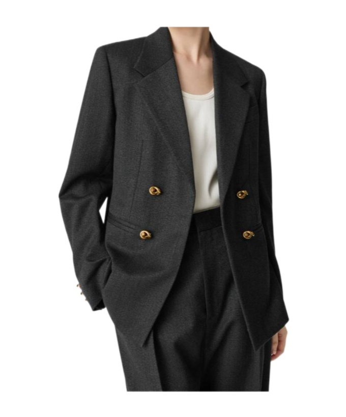 Bottega Veneta Mouline Wool Twill Jacket In Black
