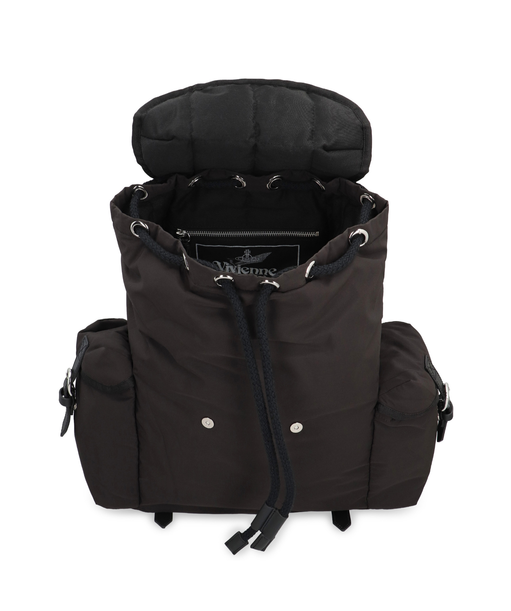 Vivienne Westwood Nylon Backpack With Logo In Brown