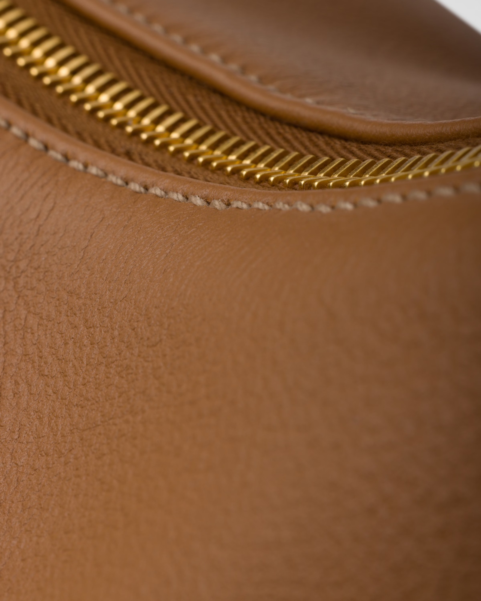 Prada Large Triangle-logo Shoulder Bag In Caramel Color