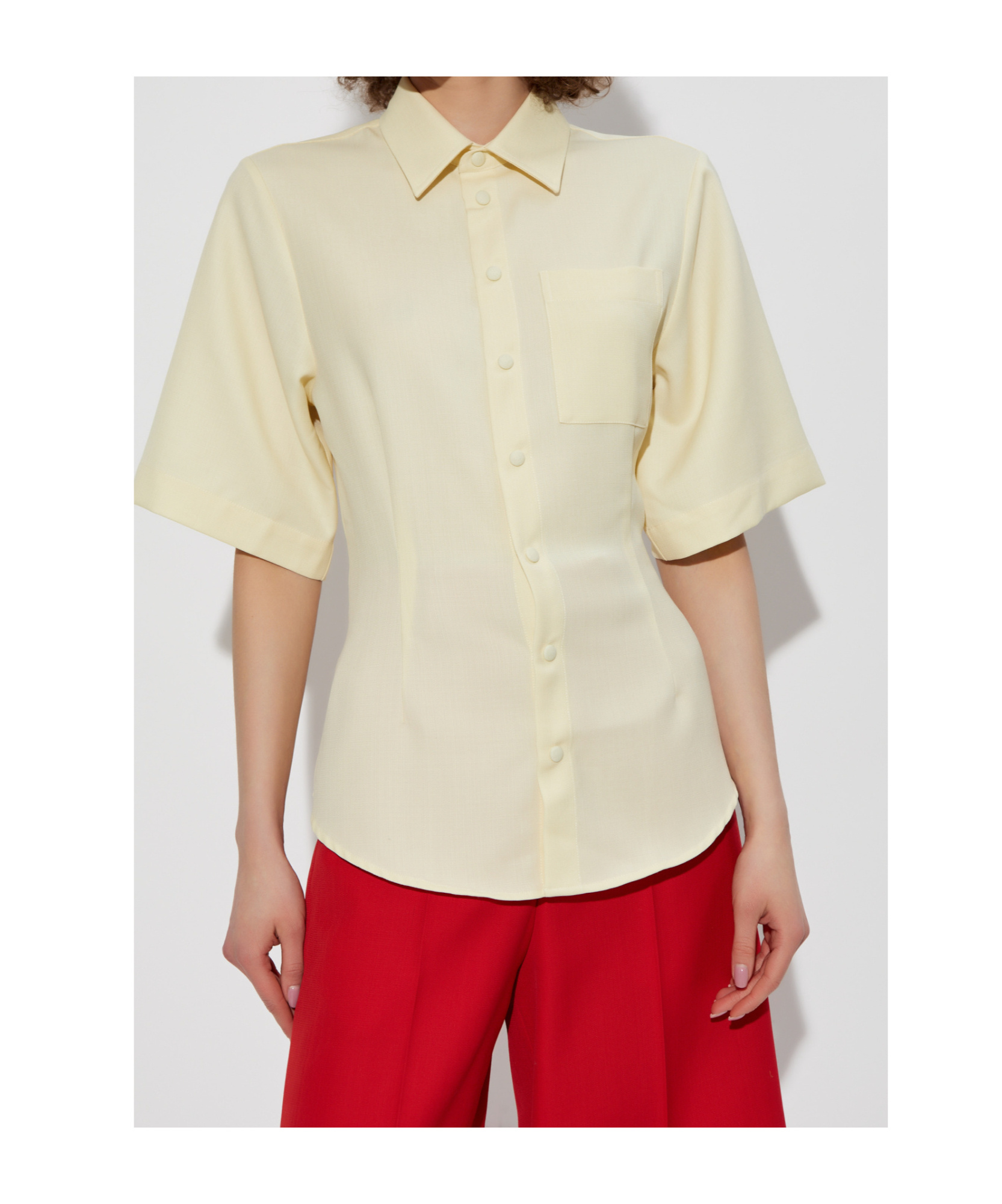 Ami Alexandre Mattiussi Ami Short Sleeved Button In Nude