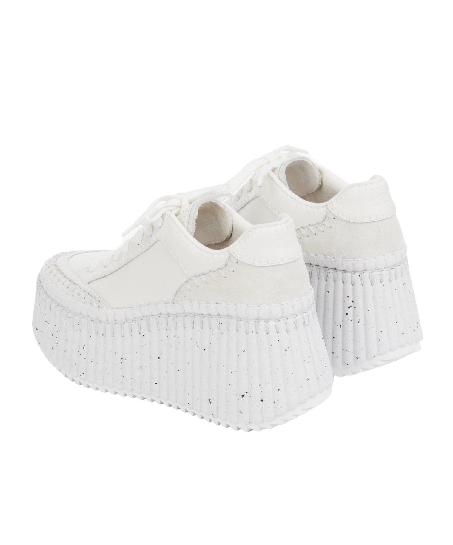 Chloé Baskets Compensées Nama Femme Blanc Taille 37 100% Cuir De Veau In White