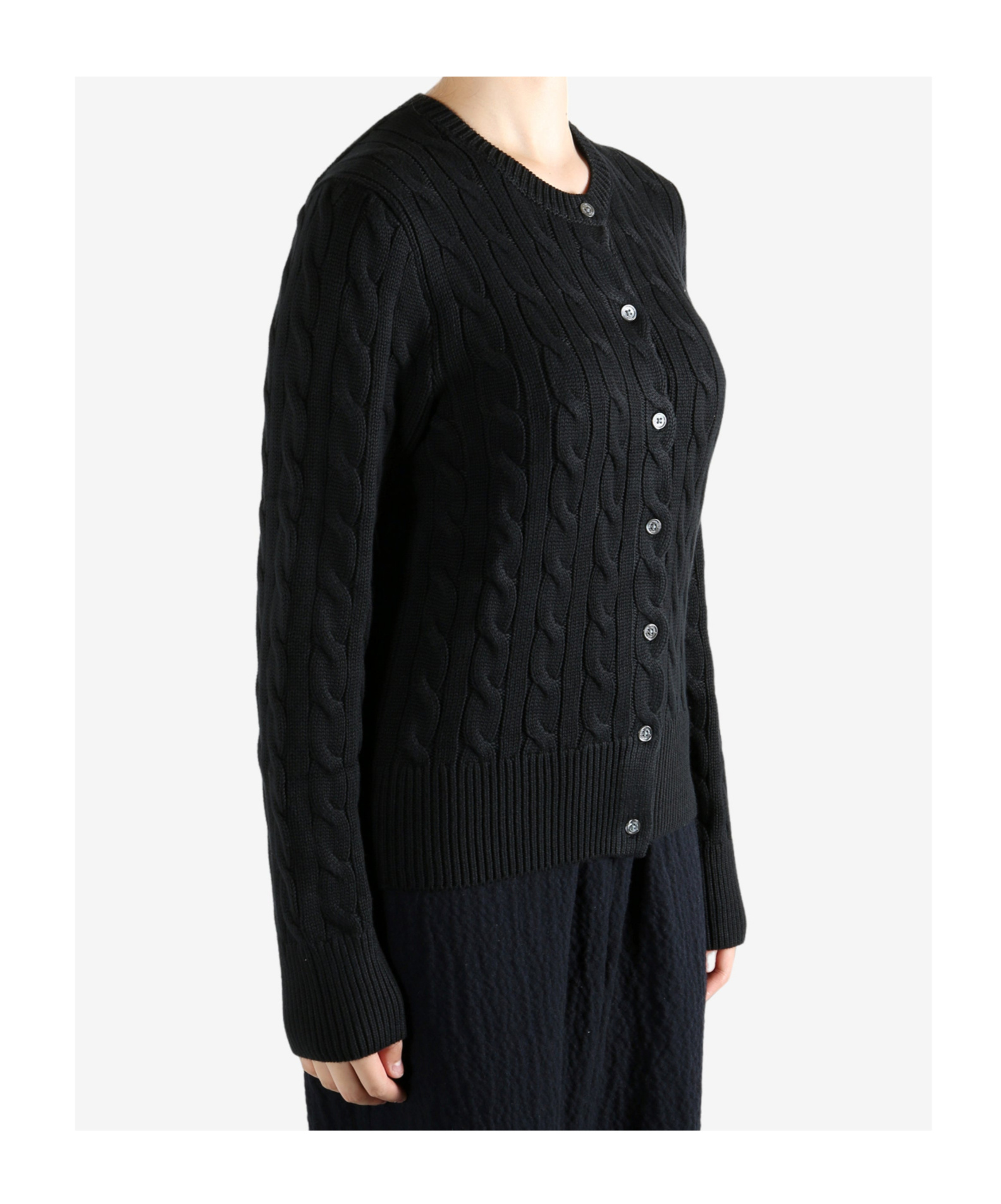 Polo Ralph Lauren Cable-knit Cardigan In Black