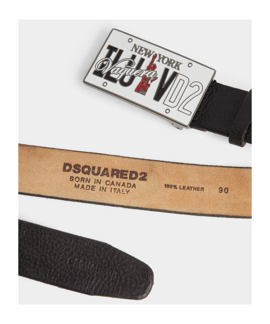 Dsquared2 Logo-buckle Leather Belt In Black