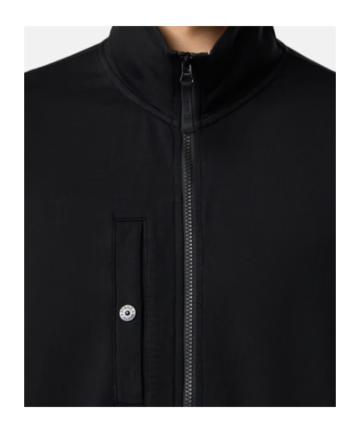 Stone Island Zippered Sweatshirt In Black