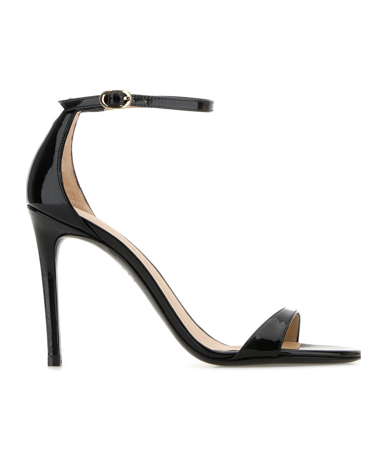 Stuart Weitzman Nudist Patent Leather Stiletto Platform Sandals In Black