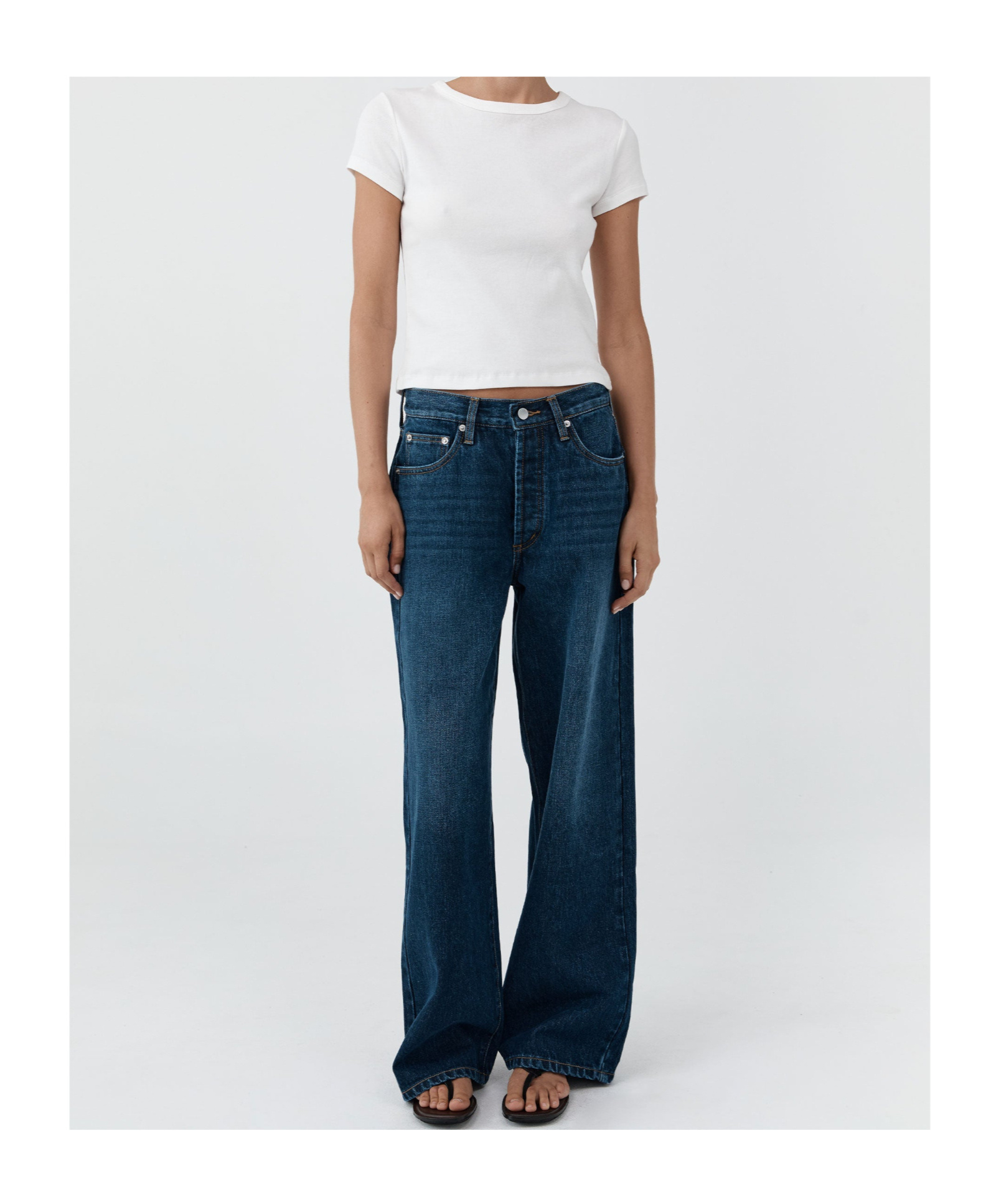 St Agni Belt Loop Jeans In Blue