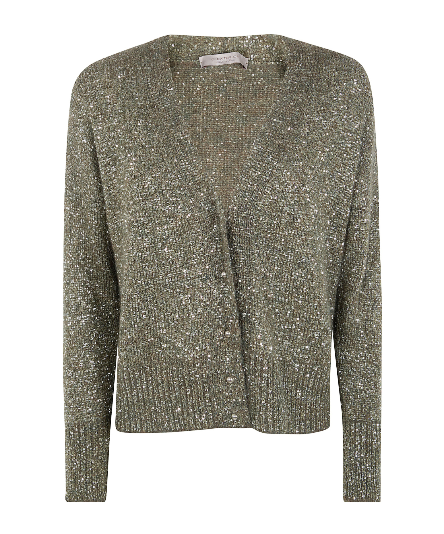 D Exterior D.exterior Sequined Short Cardigan In Green