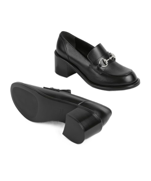 Gucci Women's Heeled Loafer With Horsebit In Black