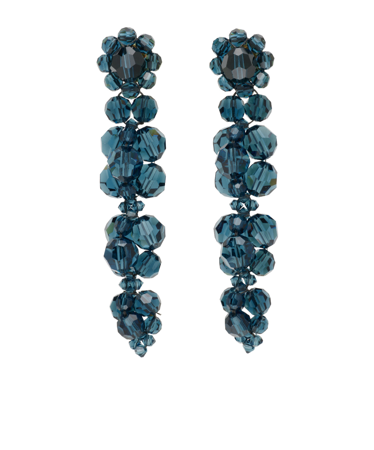 Simone Rocha Cluster Drip Crystal Earrings In Blue