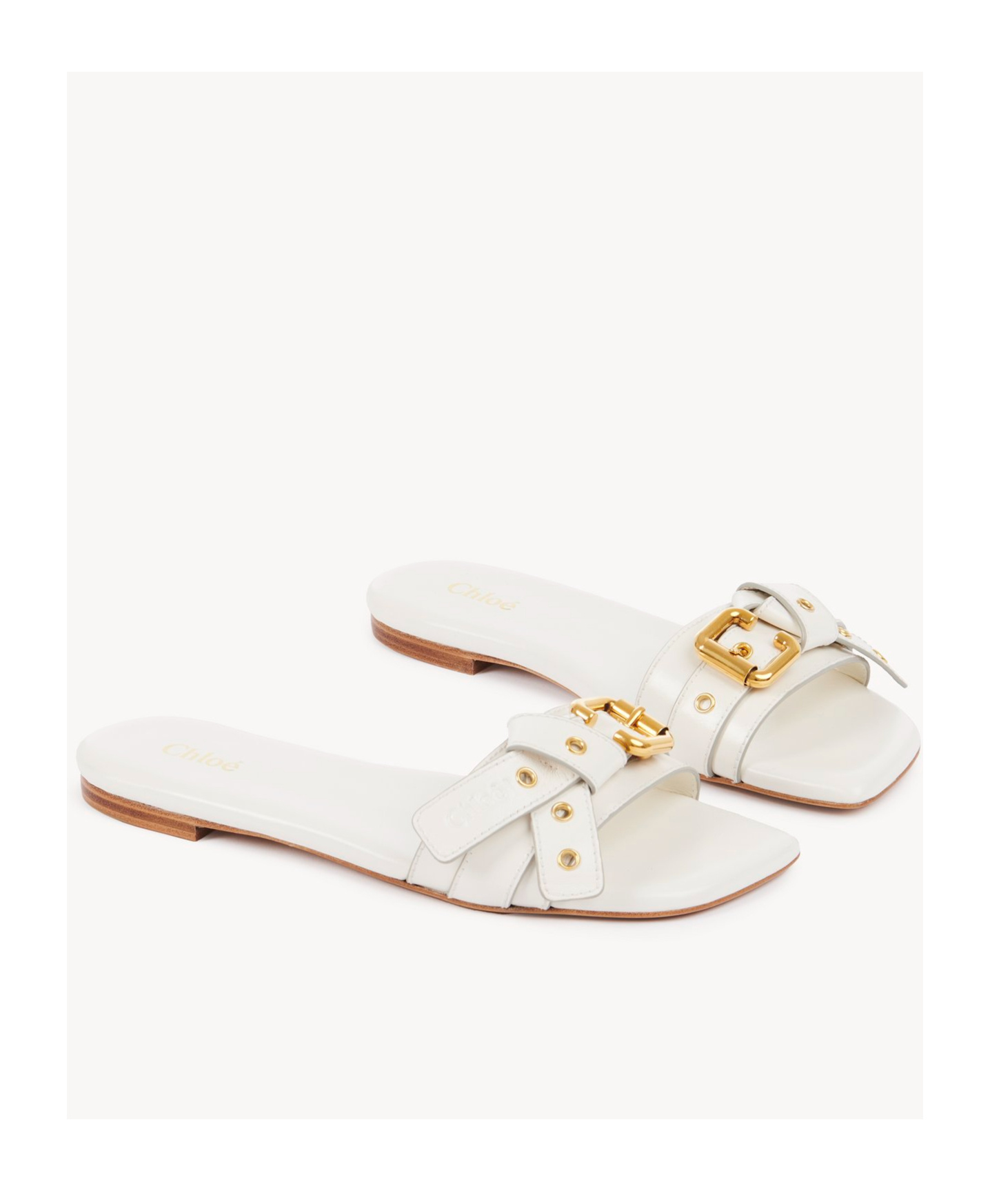 Chloé Marcie Sandals In Leather In White
