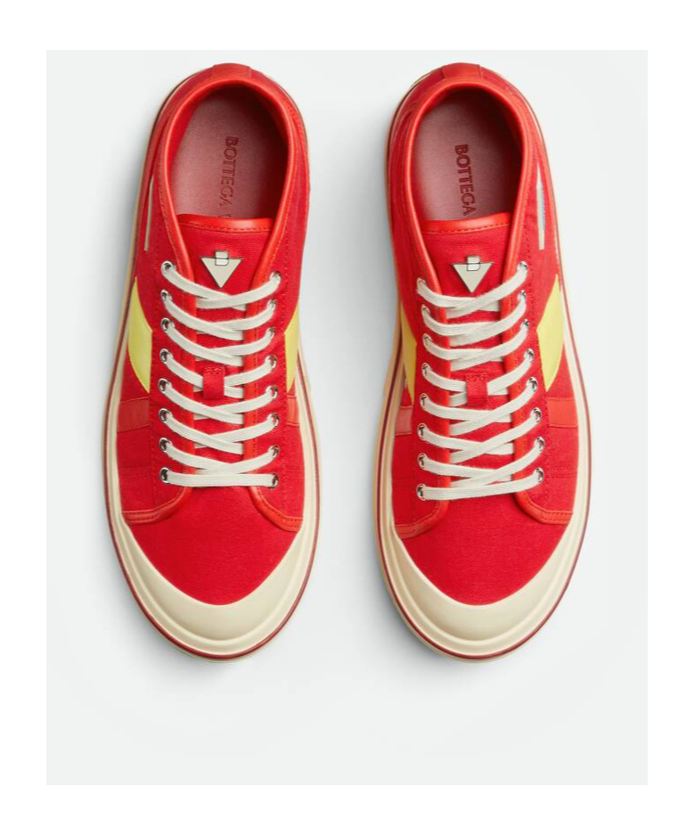 Bottega Veneta Sneakers Summer In Tela Rossa  Uomo In Scarlet/tomato