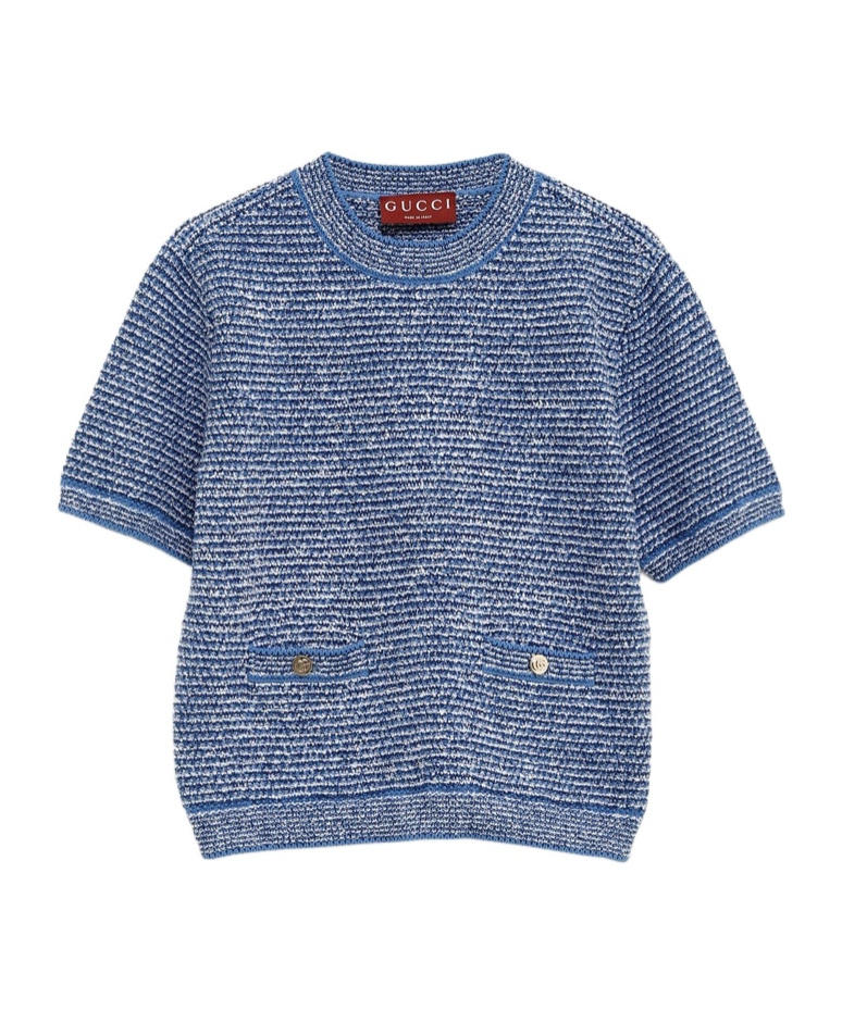 Gucci Women's Knitted T-shirt In Blue