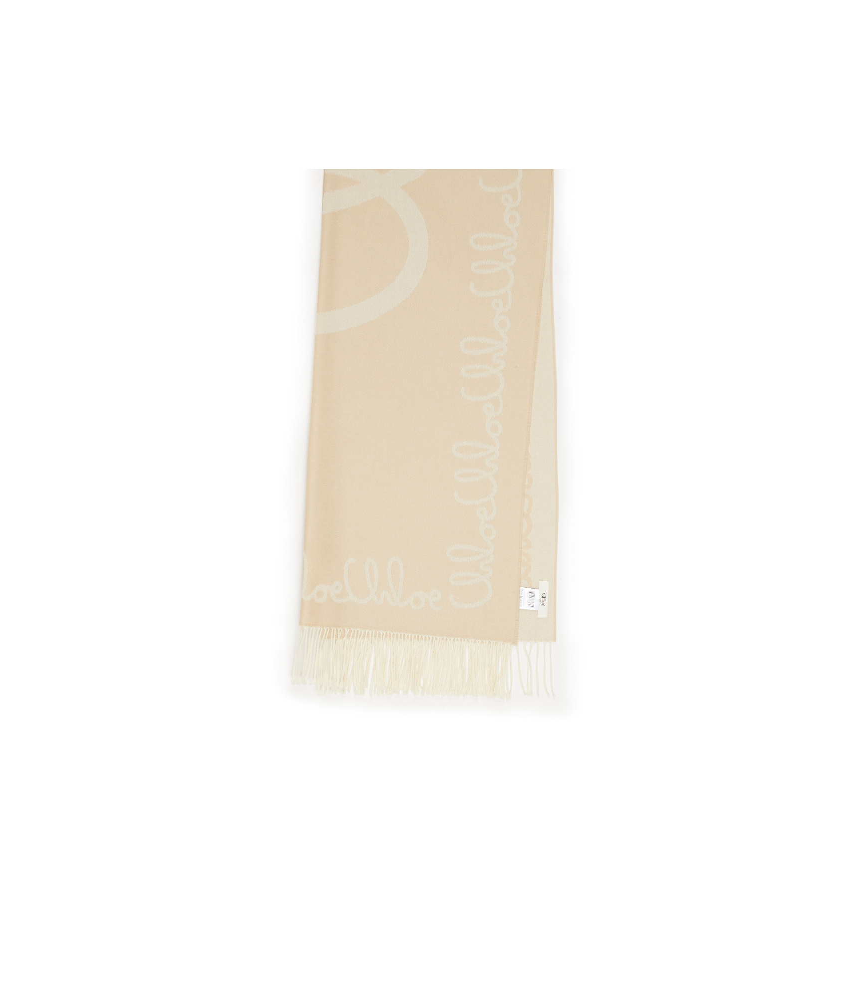 Chloé Fringed Scarf In Nude