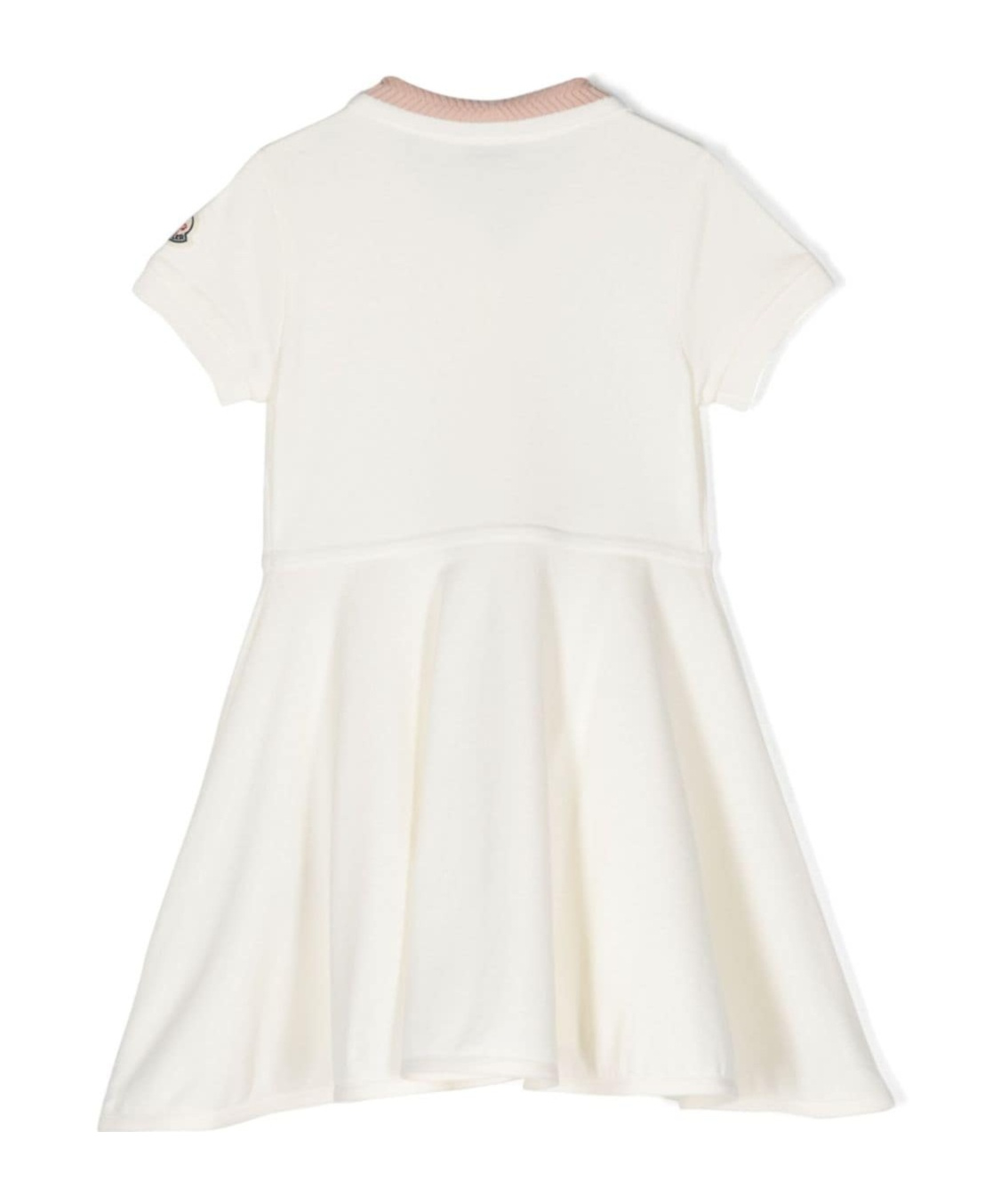 Moncler Short-sleeved Logo Embroidered Dress In White