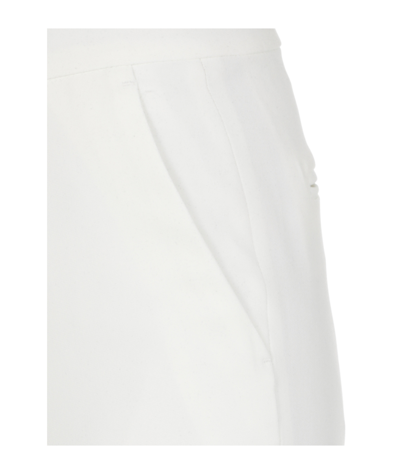 Etro Mid-rise Stretch Cotton Poplin Cuffed Cigarette Pants In White