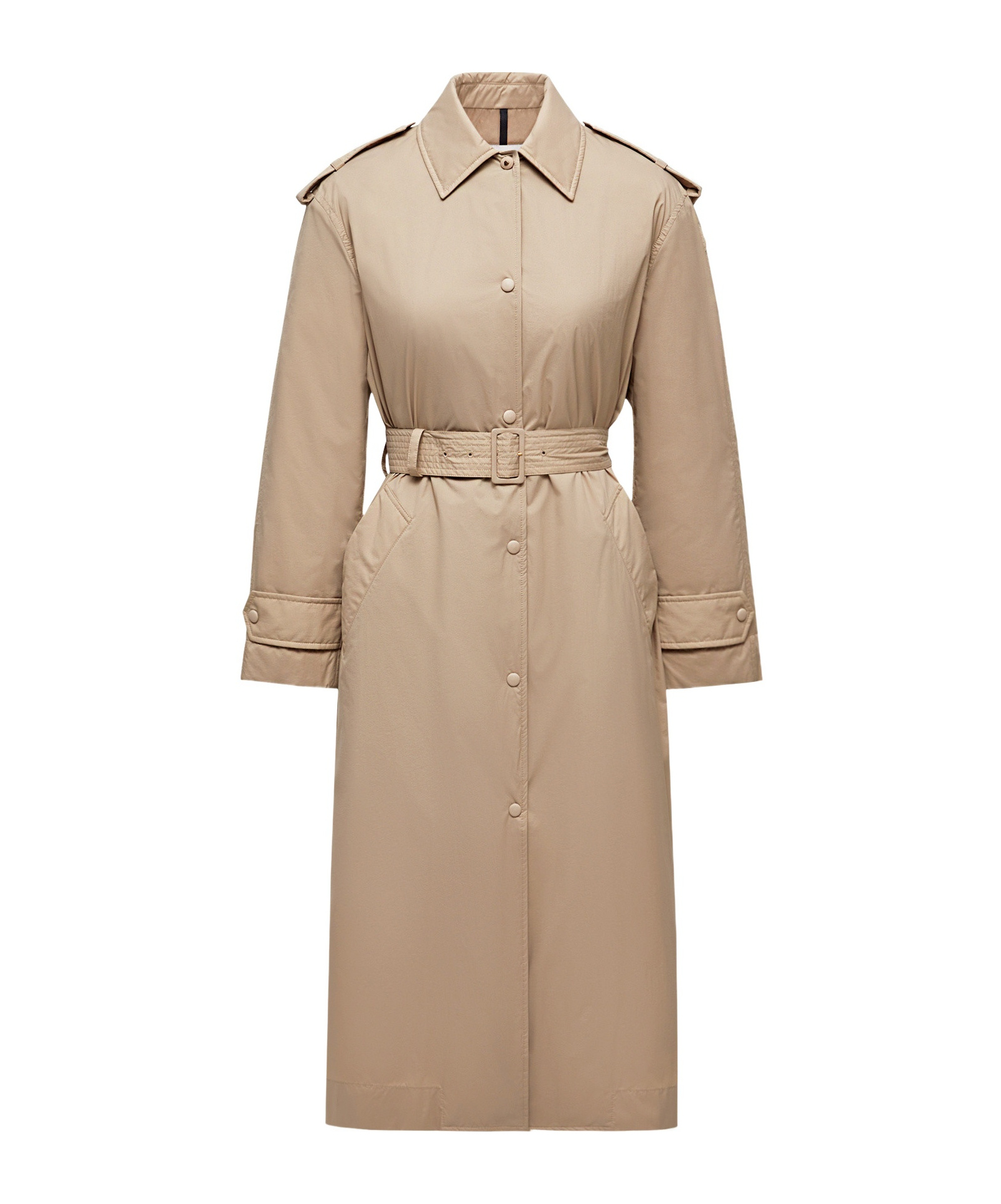 Moncler Yevre Down Trench Coat In Neutral