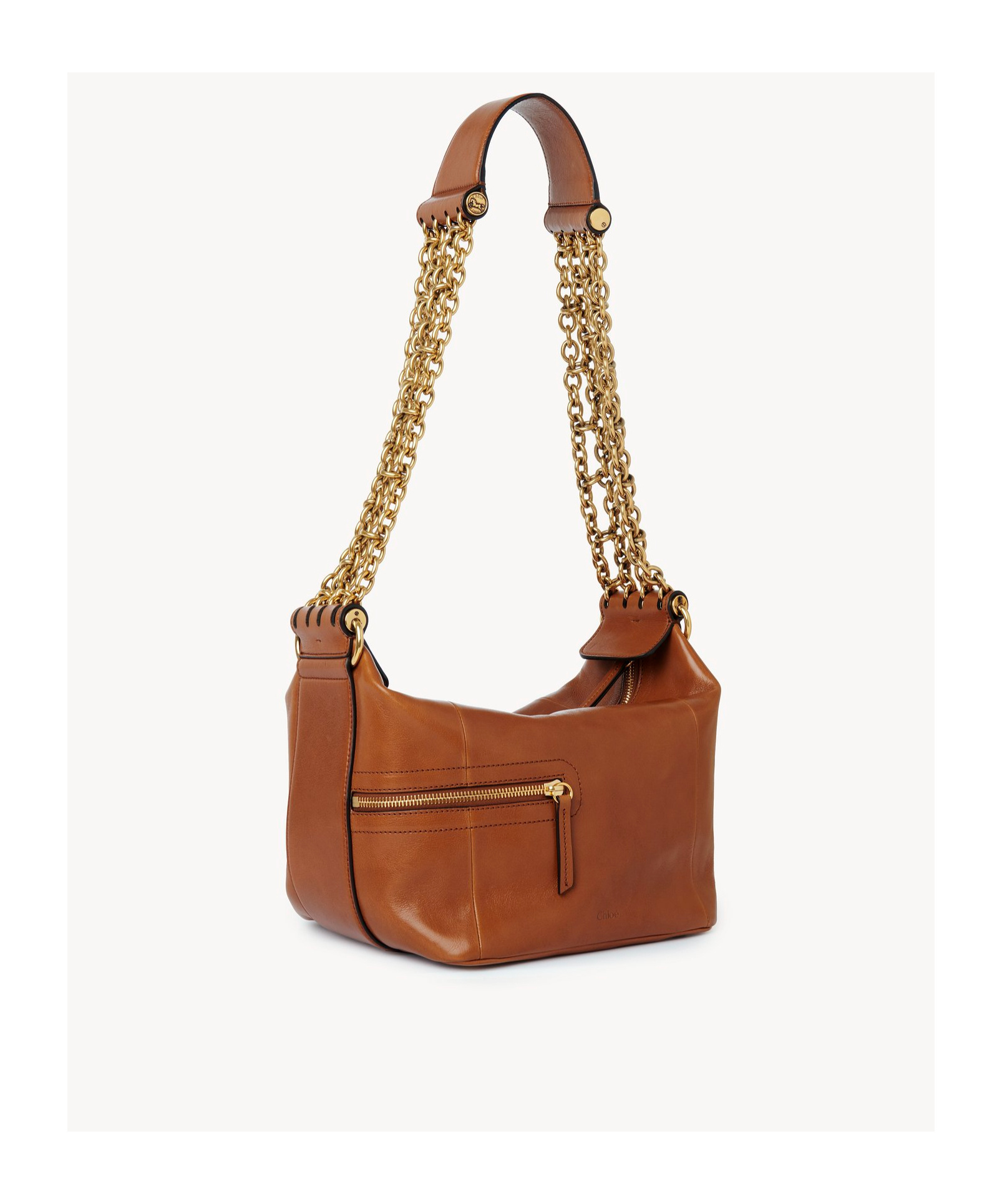 Chloé Camera Chain Leather Shoulder Bag In Brown