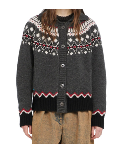 Alanui Sweet Winter Cardigan Mit Fair-isle-muster In Gray