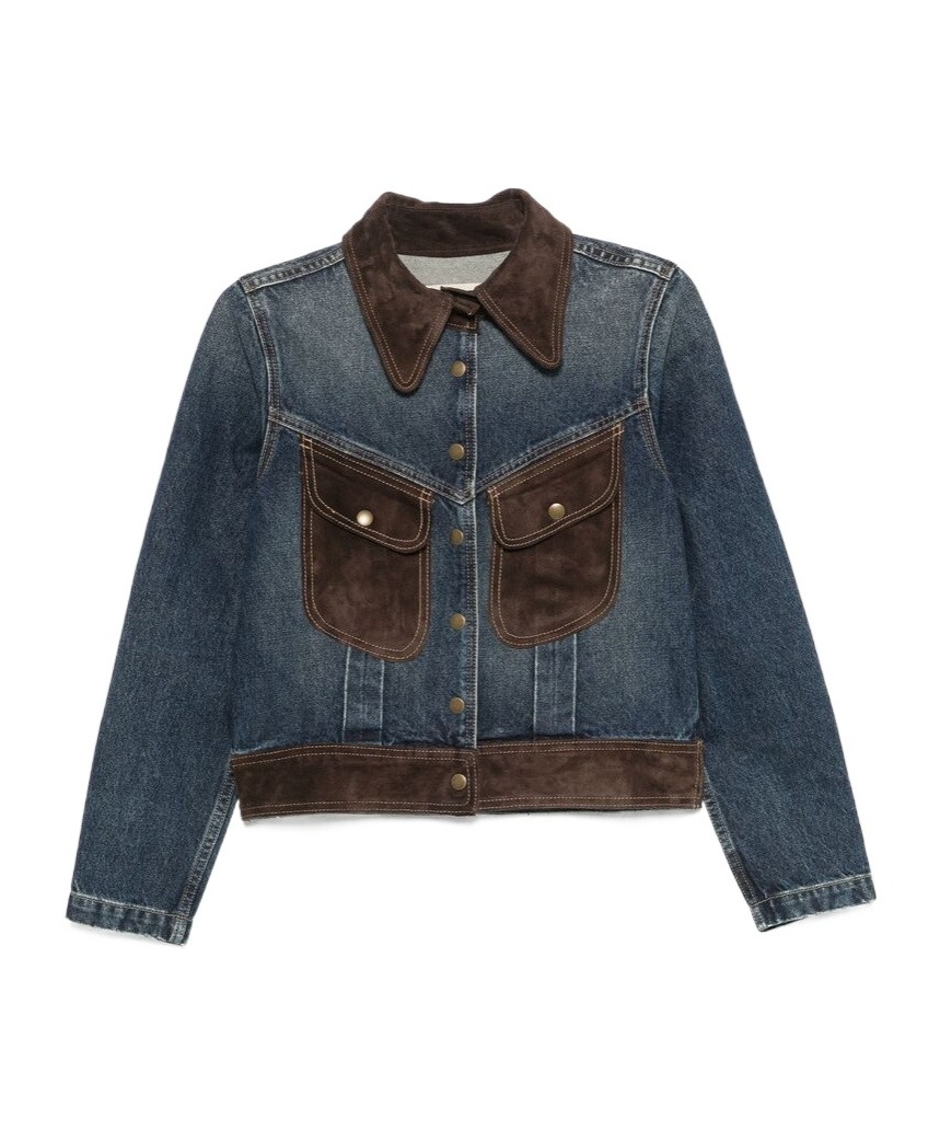 Nili Lotan Long-sleeved Denim Jacket In Black