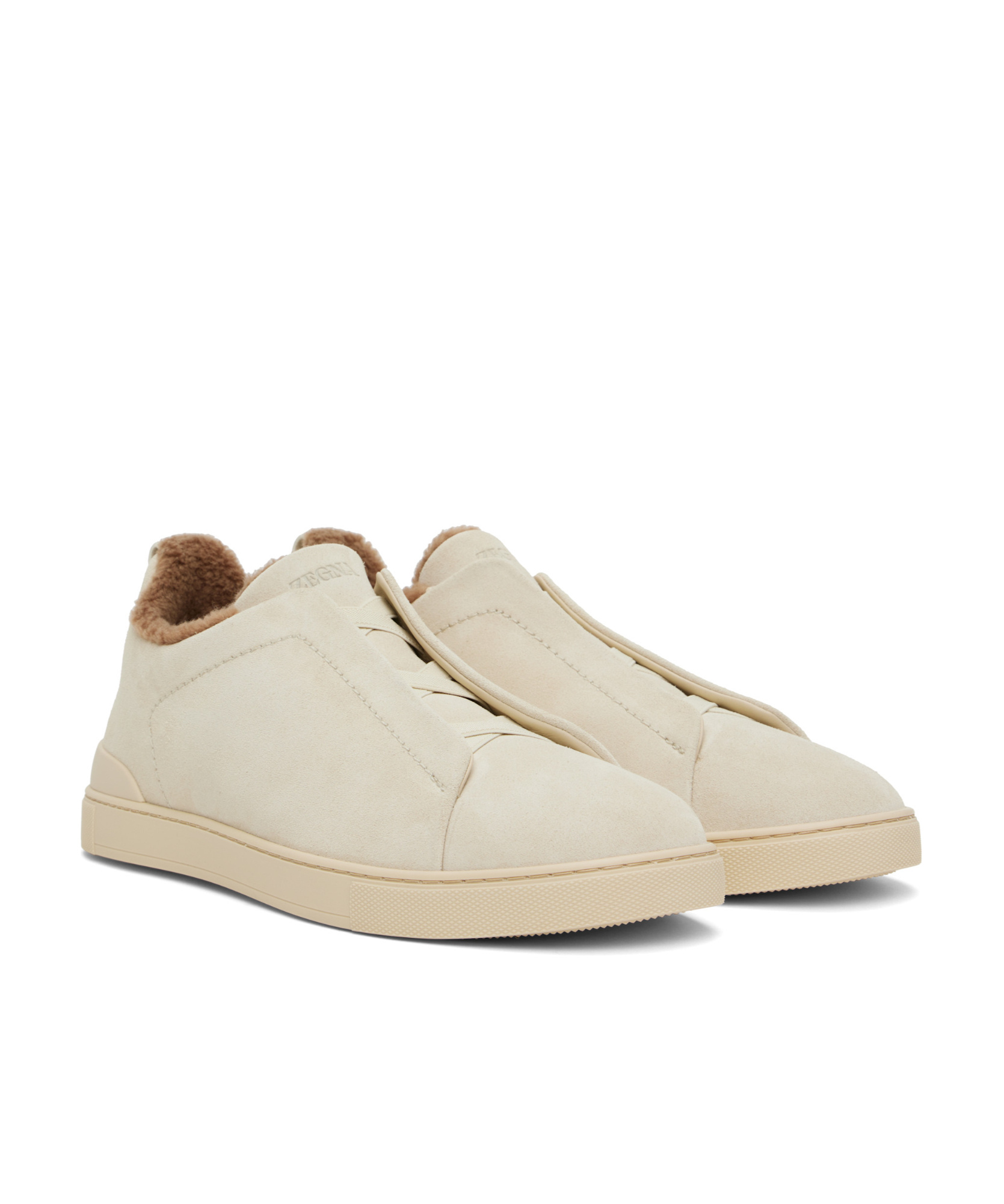 Zegna Gray Suede Triple Stitch Sneakers In Brr